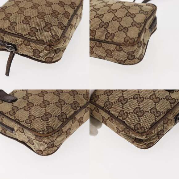 GUCCI GG Canvas Shoulder Bag Beige Silver - Picture 10 of 12